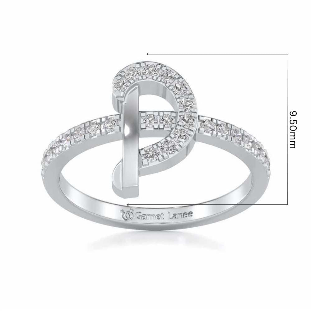 Ravishing D Silver Ring - White Gold - Image 5