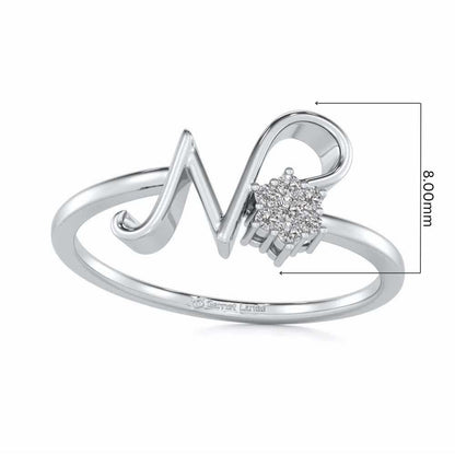 Flora N Silver Ring - White Gold - Image 5