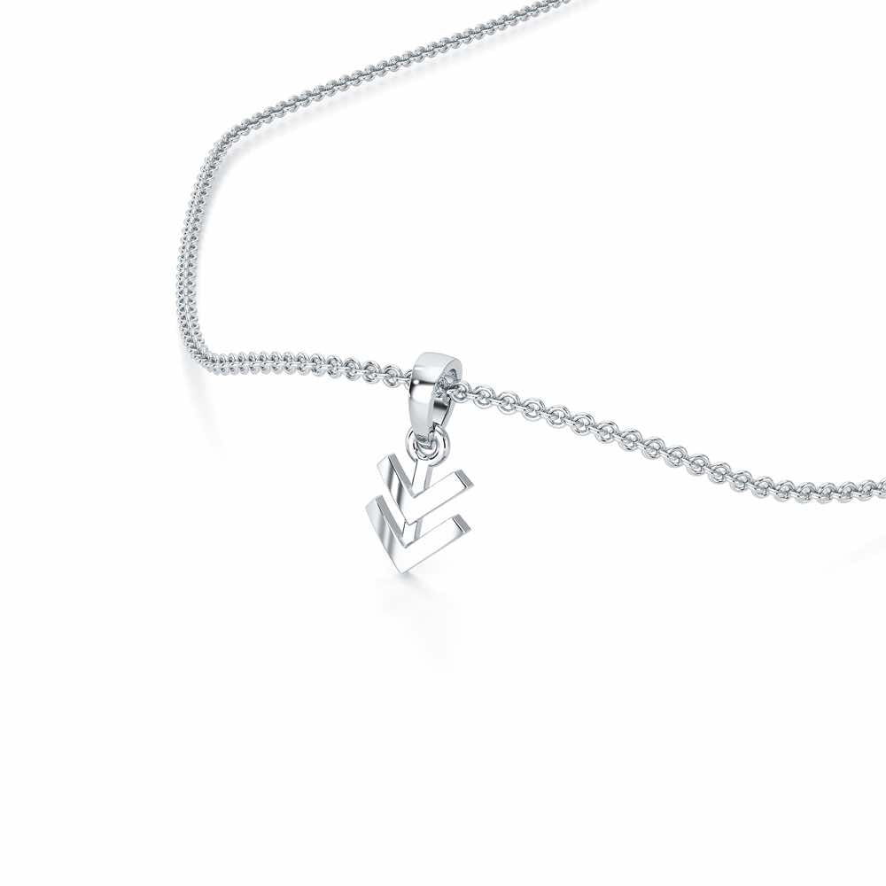 Double Arrow Gold Pendant - White Gold - Image 2