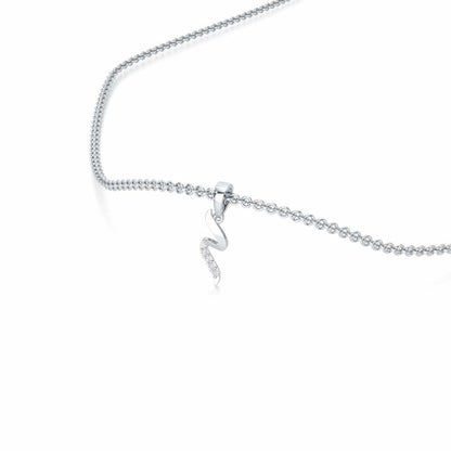 Tilde Silver Pendant - White Gold - Image 2