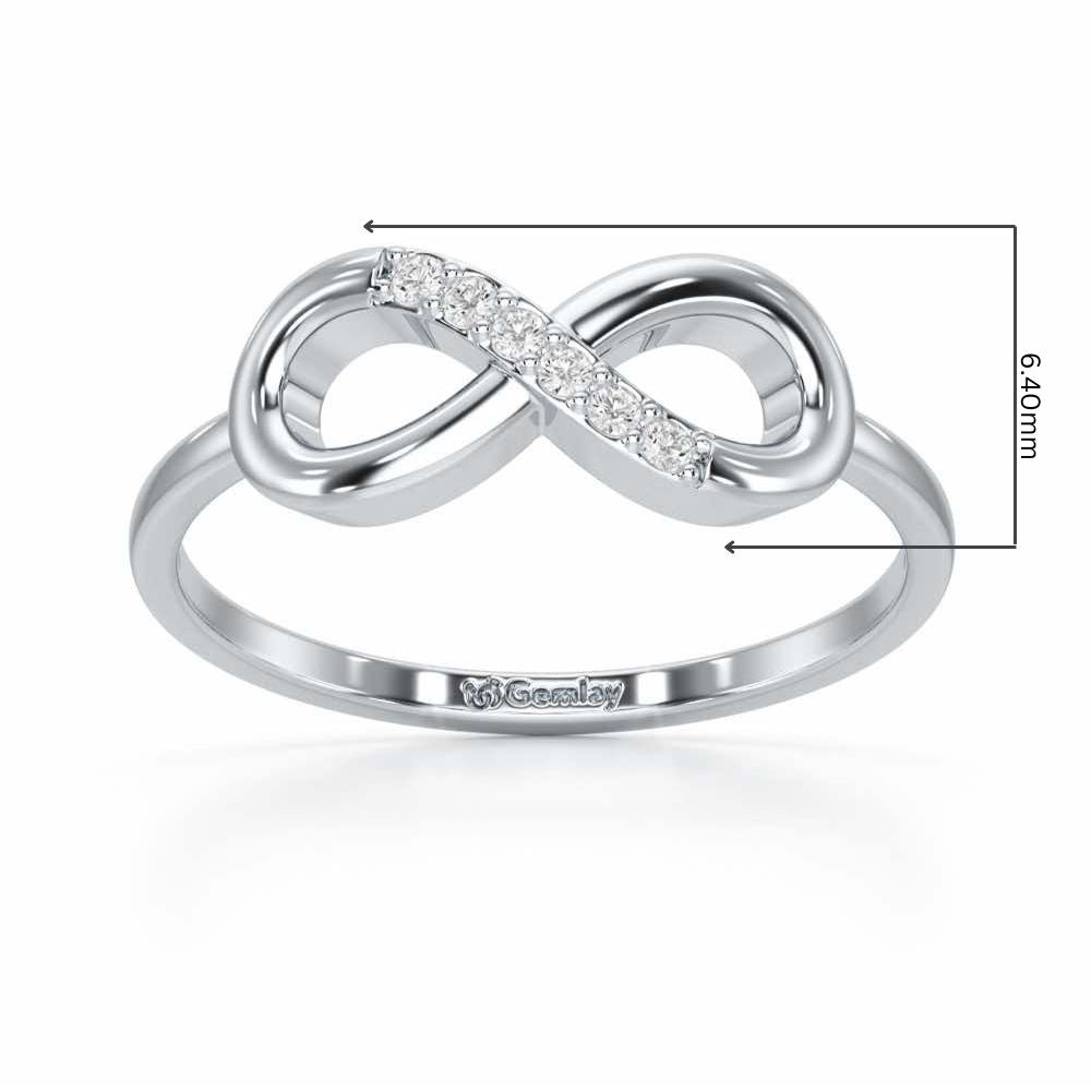 Glint of Infinity Silver Ring - White Gold - Image 2