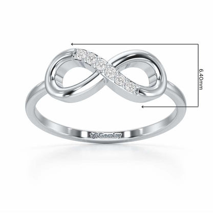 Glint of Infinity Silver Ring - White Gold - Image 2
