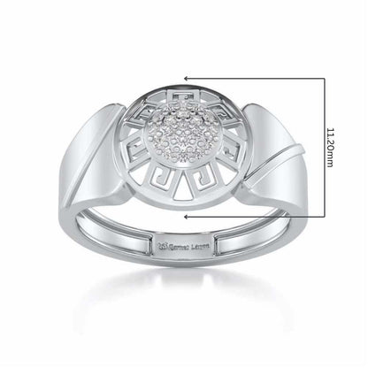 Pinnacle Silver Ring For Men - White Gold - Image 5