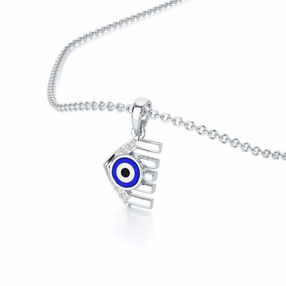 Fate Protector Silver Pendant - White Gold - Image 2