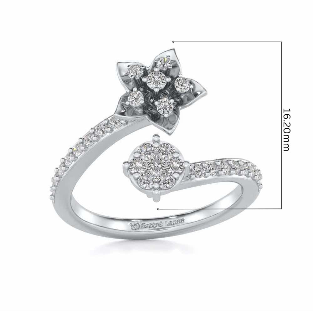 Bloom Full Silver Ring - White Gold - Image 5