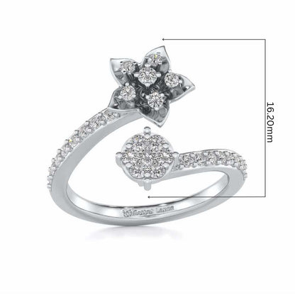 Bloom Full Silver Ring - White Gold - Image 5