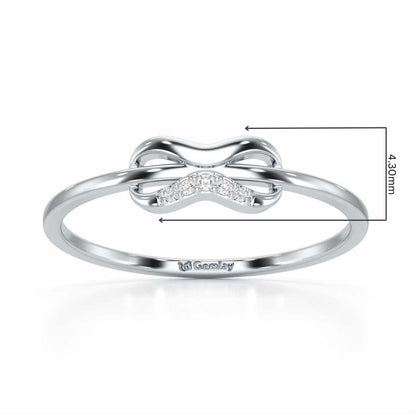Quirky Wave Silver Ring - White Gold - Image 2