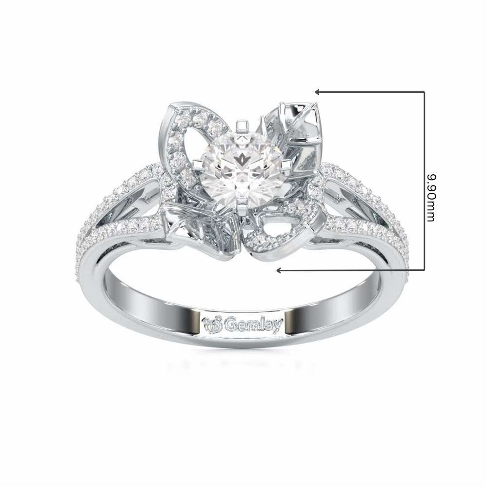 Blooming Shine Solitaire Ring - White Gold - Image 5