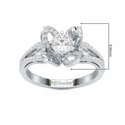 Blooming Shine Solitaire Ring - White Gold - Image 5