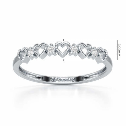 Heart Fairy Silver Ring - White Gold - Image 2