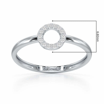 Fiona Halo Silver Ring - White Gold - Image 2