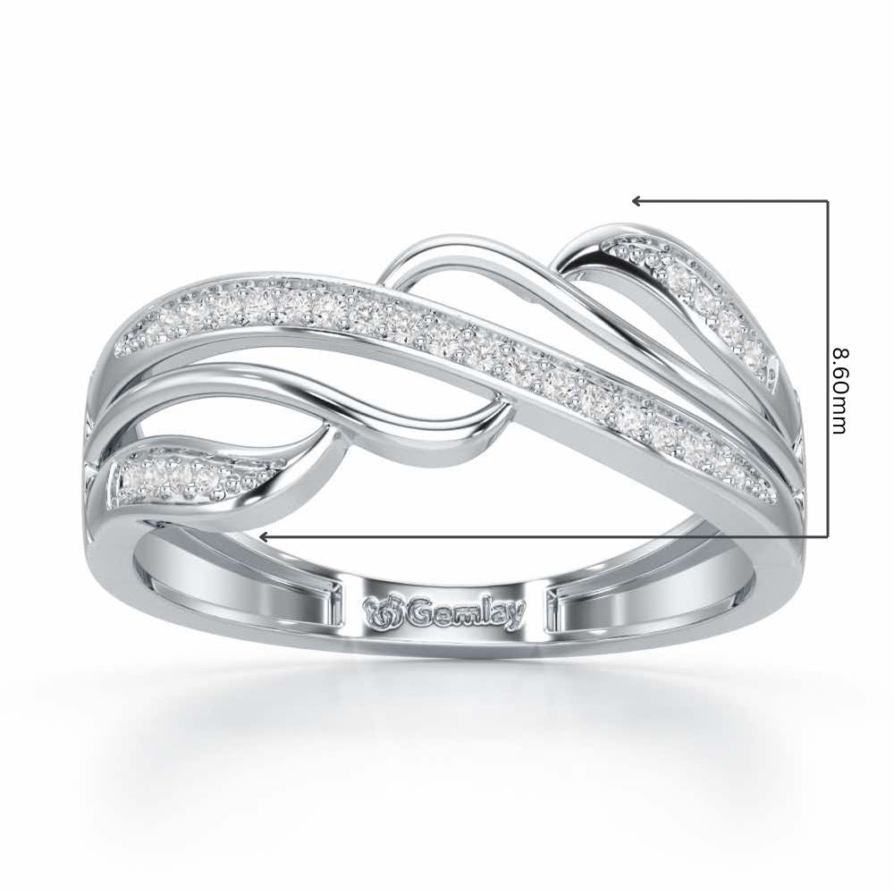 Luminis Wave Silver Ring - White Gold - Image 2