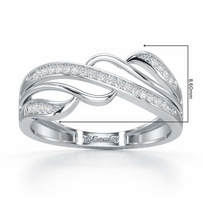 Luminis Wave Silver Ring - White Gold - Image 2