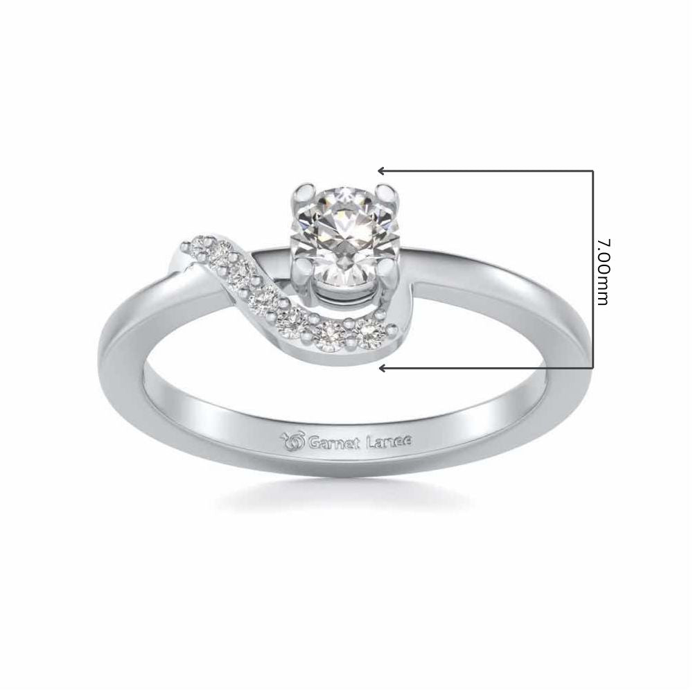 Amaze All Solitaire Silver Ring - White Gold - Image 5
