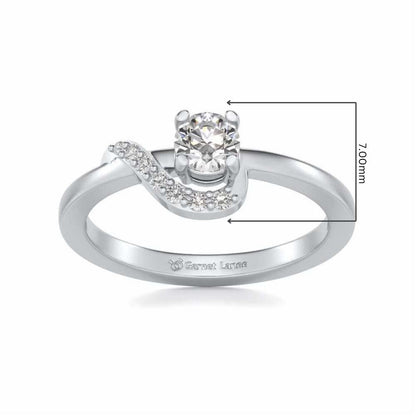 Amaze All Solitaire Silver Ring - White Gold - Image 5