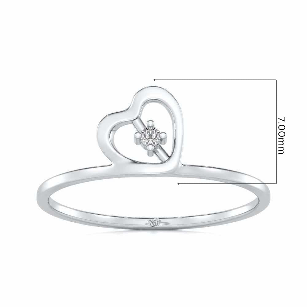 Heart Strand Silver Ring - White Gold - Image 5