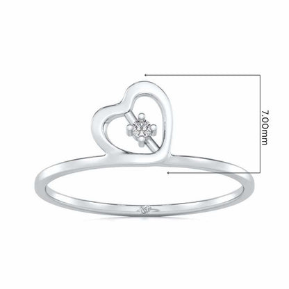 Heart Strand Silver Ring - White Gold - Image 5