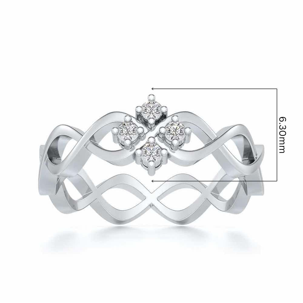 Locked DNA Silver Ring - White Gold - Image 5