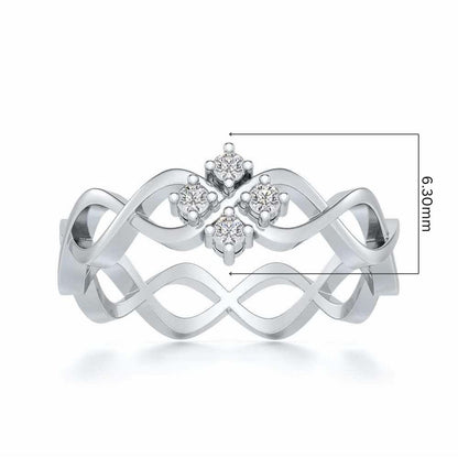 Locked DNA Silver Ring - White Gold - Image 5