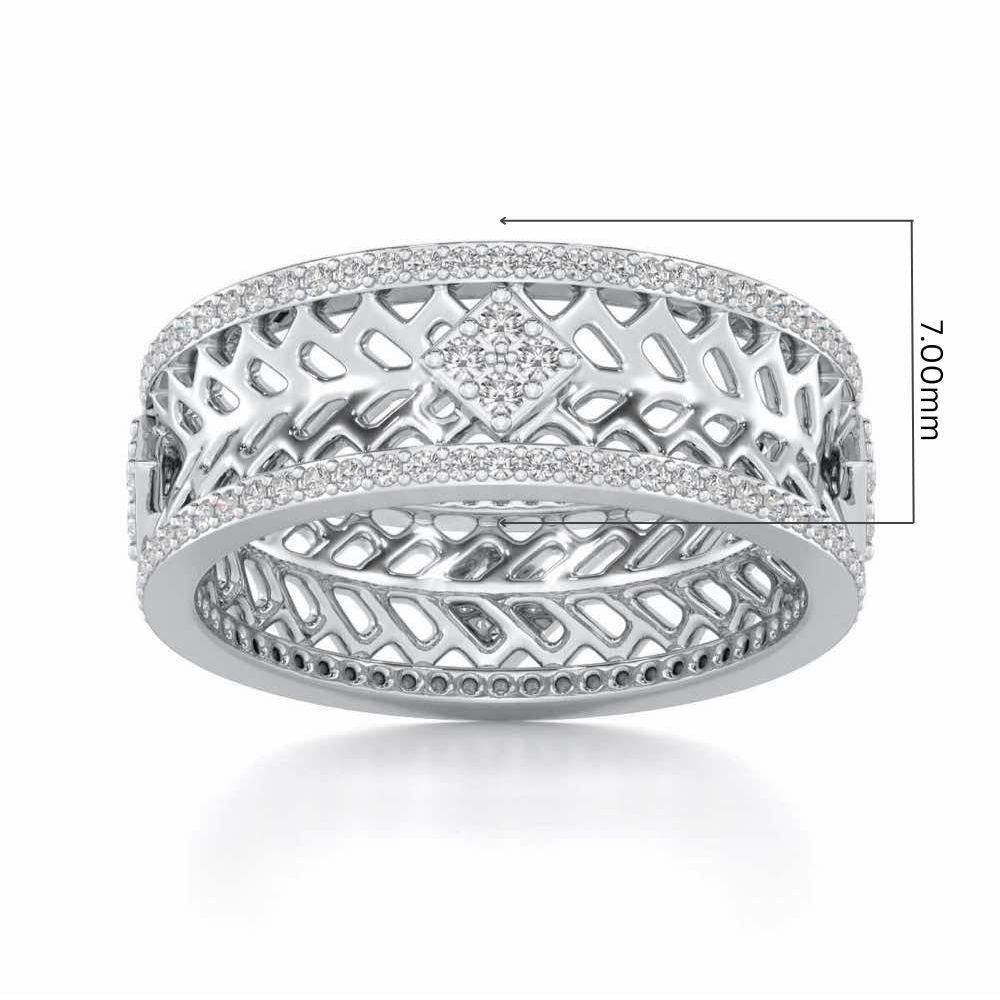 Momentous Glam Silver Band Ring - White Gold - Image 5