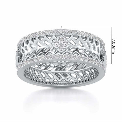 Momentous Glam Silver Band Ring - White Gold - Image 5