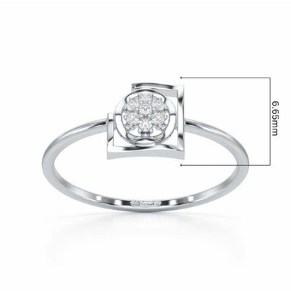 Focus on Glow Silver Ring - White Gold - Image 5