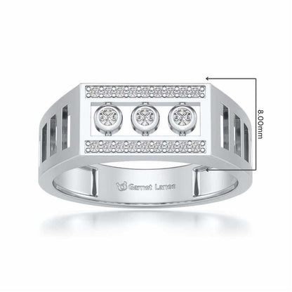 Three Dots Ring For Men - White Gold - Image 5