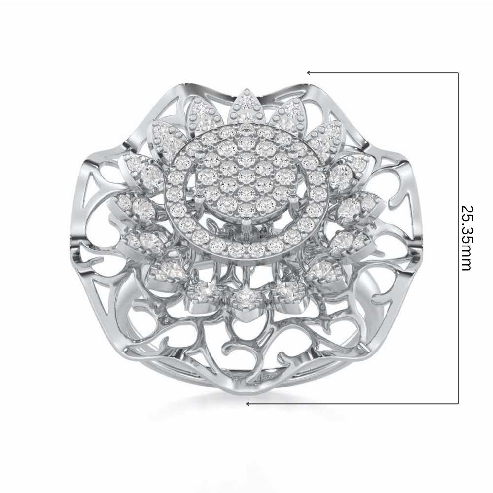 Radiant Pinnacle Silver Ring - White Gold - Image 5