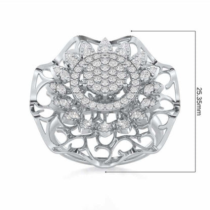 Radiant Pinnacle Silver Ring - White Gold - Image 5