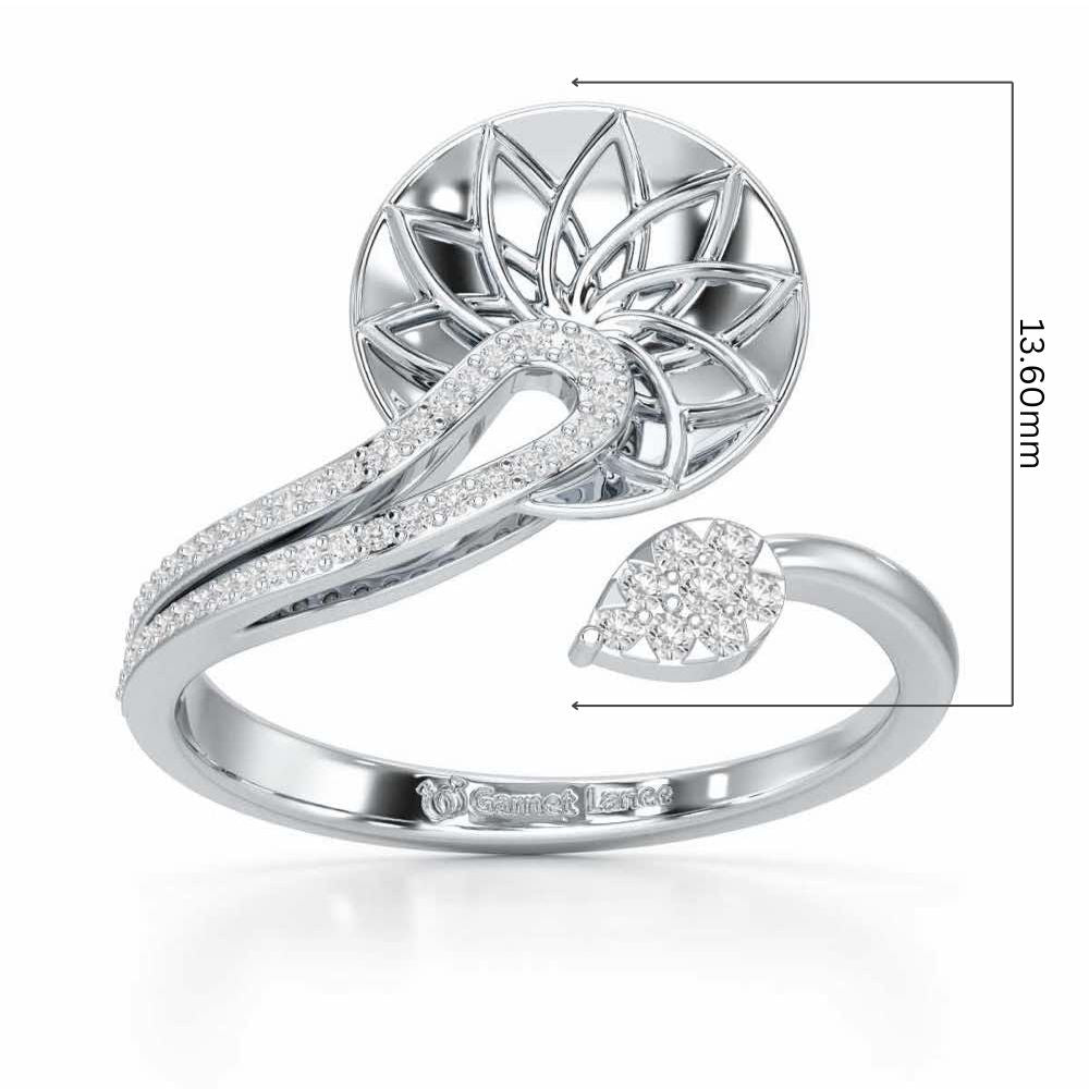 Radiant Flora Silver Ring - White Gold - Image 5