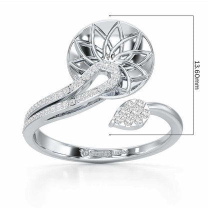 Radiant Flora Silver Ring - White Gold - Image 5