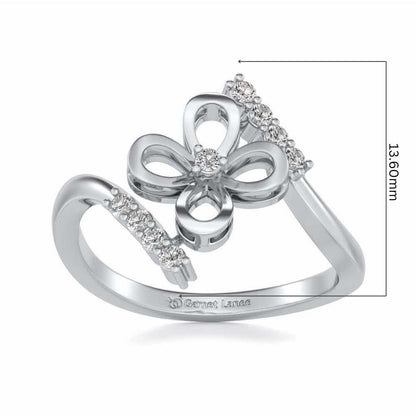Hold The Flower Silver Ring - White Gold - Image 5