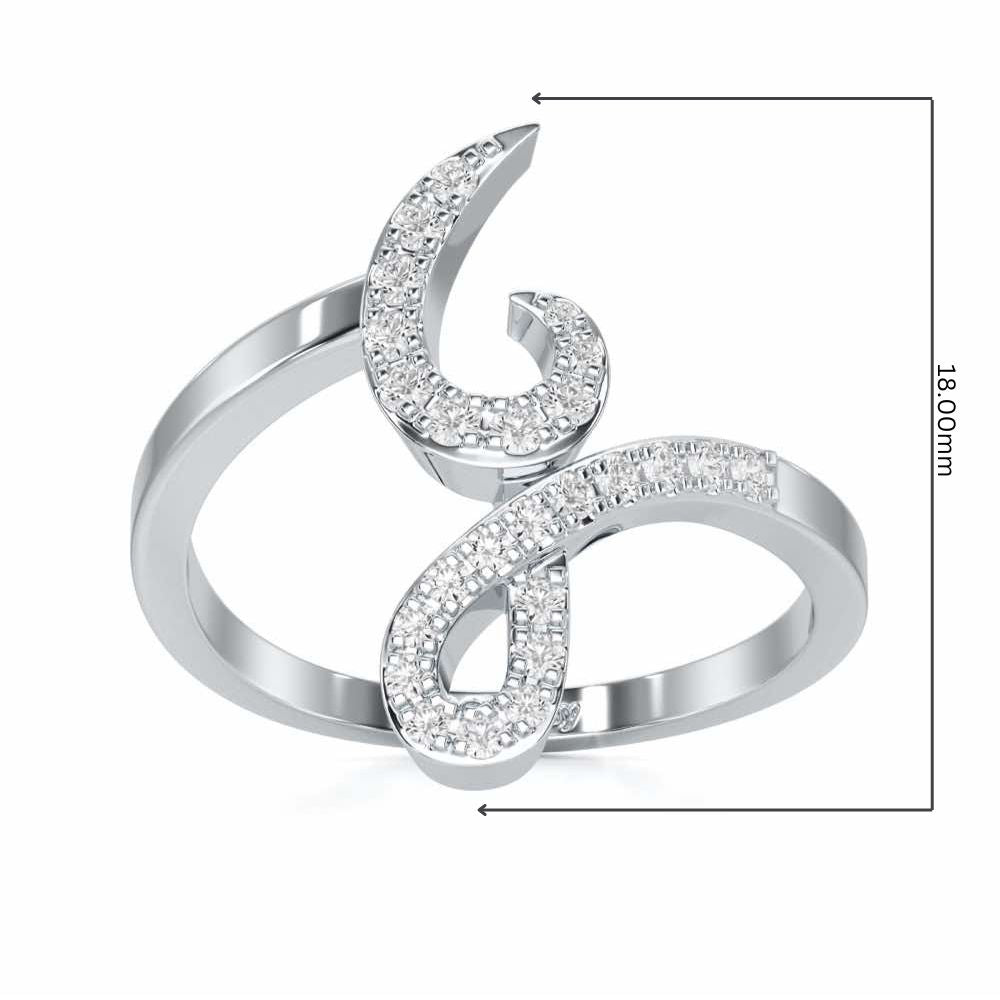 Styliish G Silver Ring - White Gold - Image 5