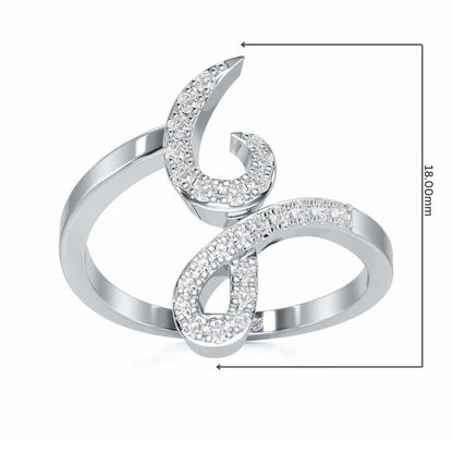 Styliish G Silver Ring - White Gold - Image 5
