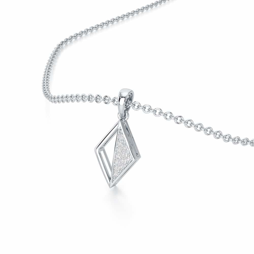 Gleaming Aura Silver Pendant - White Gold - Image 2