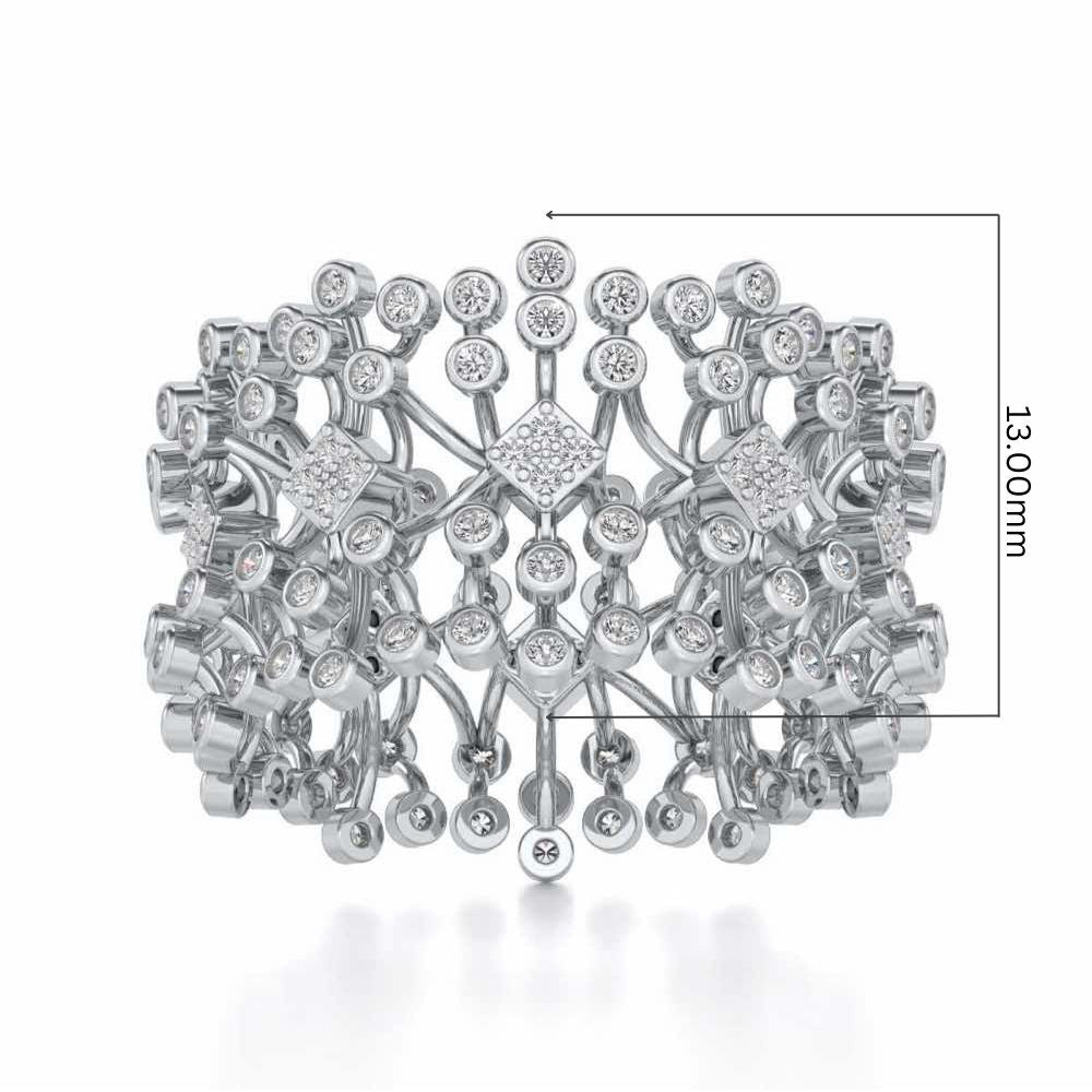 Gorgeous Vine Silver Band Ring - White Gold - Image 5
