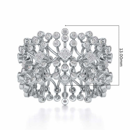 Gorgeous Vine Silver Band Ring - White Gold - Image 5