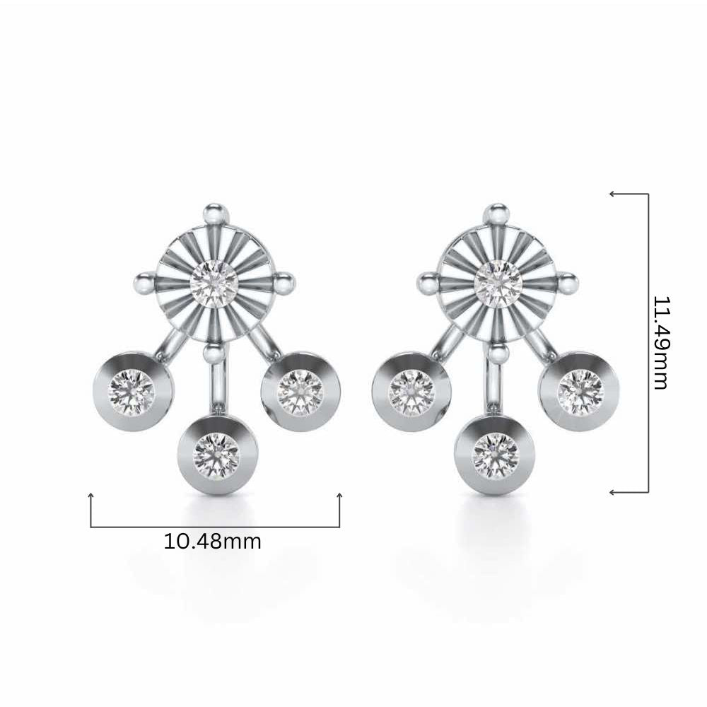 BAllari Silver Earrings - White Gold - Image 4
