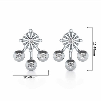 BAllari Silver Earrings - White Gold - Image 4