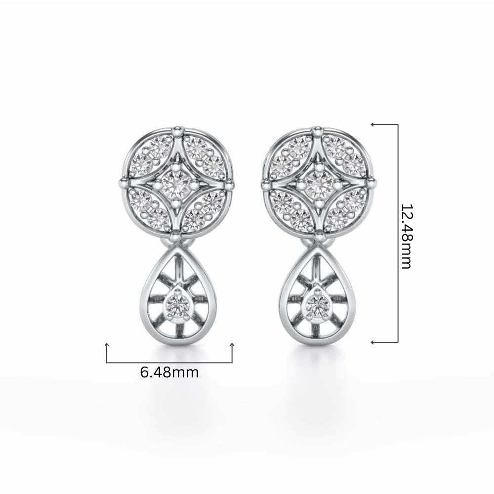 Dea Silver Earrings - White Gold - Image 4