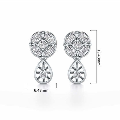 Dea Silver Earrings - White Gold - Image 4