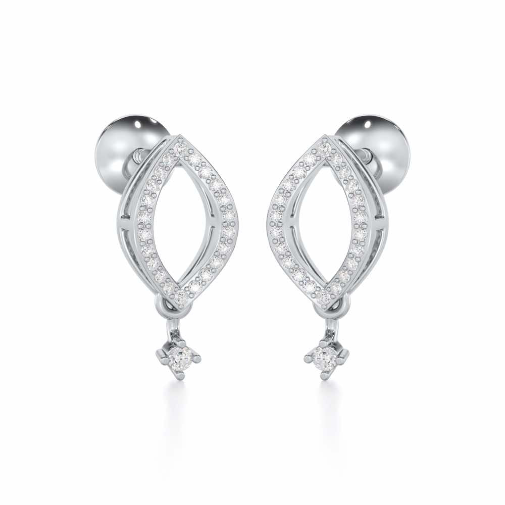Ocean Serenity Silver Earrings - White Gold - Image 2