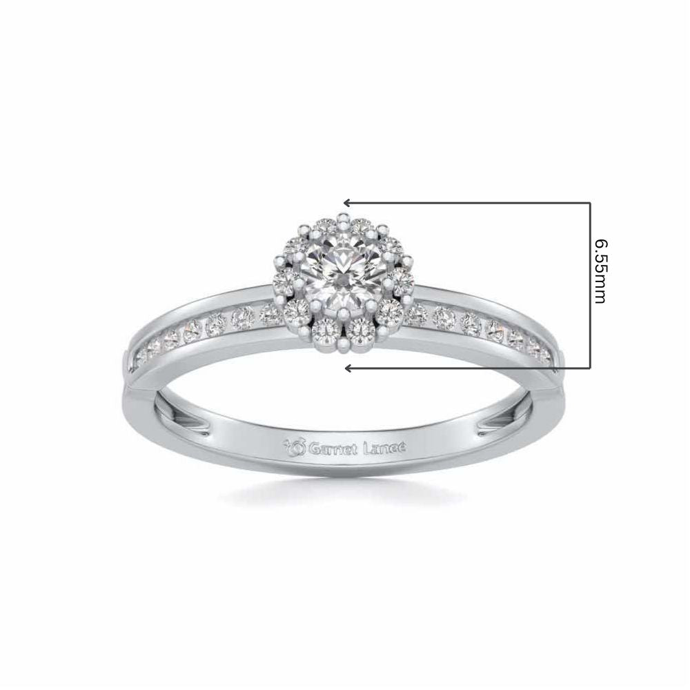 Inviting Solitaire Silver Ring - White Gold - Image 5