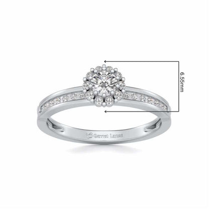 Inviting Solitaire Silver Ring - White Gold - Image 5