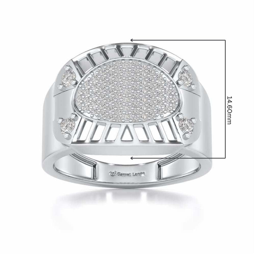 Intrepid Silver Ring For Men - White Gold - Image 5