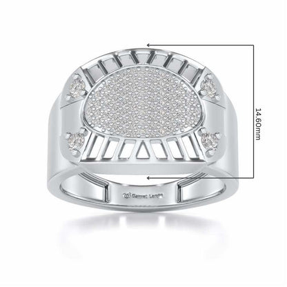 Intrepid Silver Ring For Men - White Gold - Image 5