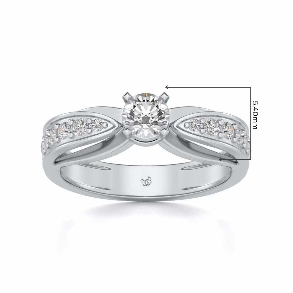 Divine Solitaire Silver Ring - White Gold - Image 5