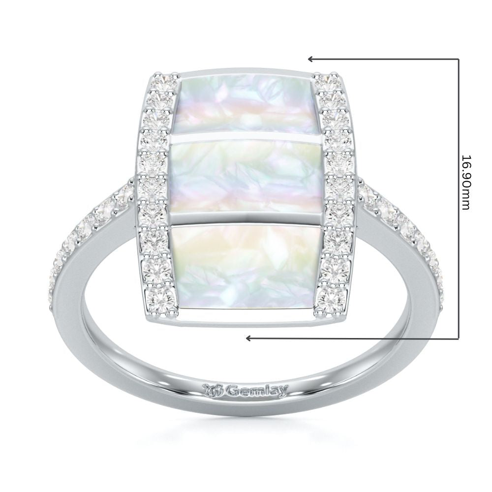 Serene Shine Silver Ring - White Gold - Image 5
