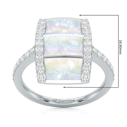 Serene Shine Silver Ring - White Gold - Image 5