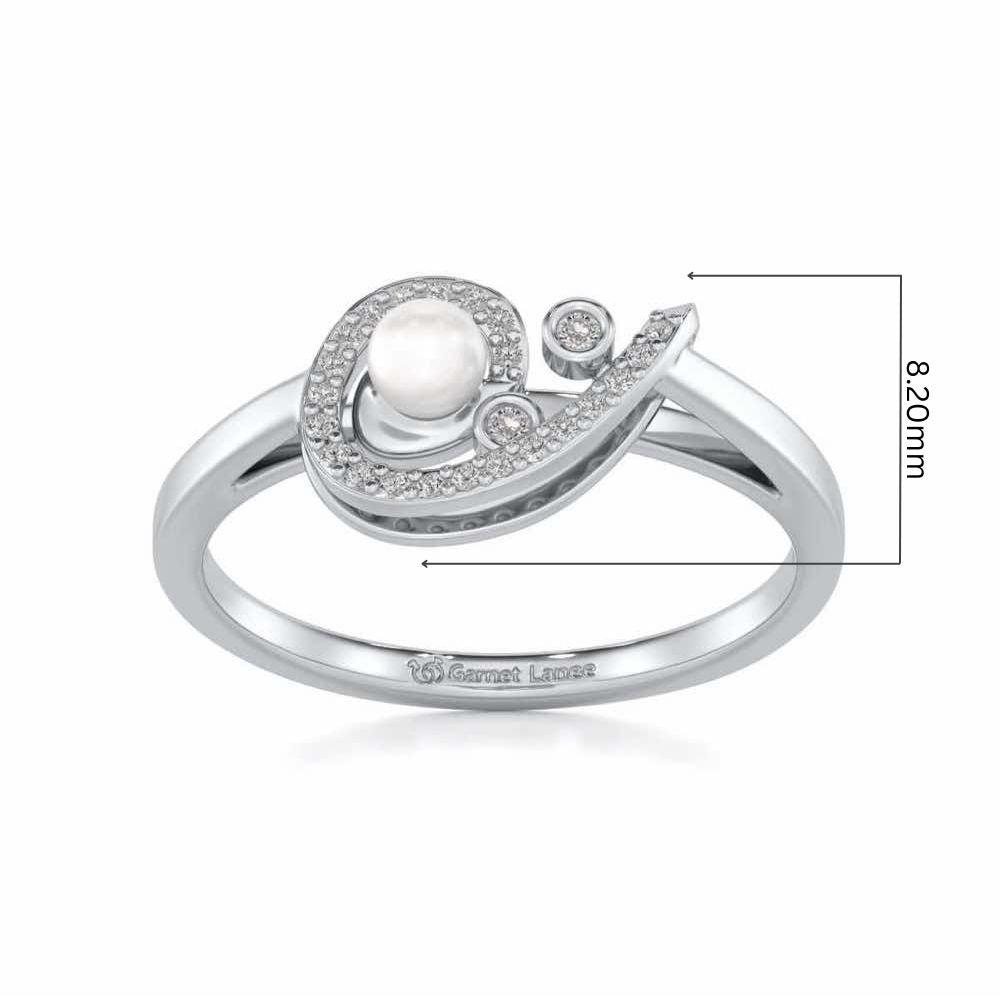 Spin-in Silver Pearl Ring - White Gold - Image 5